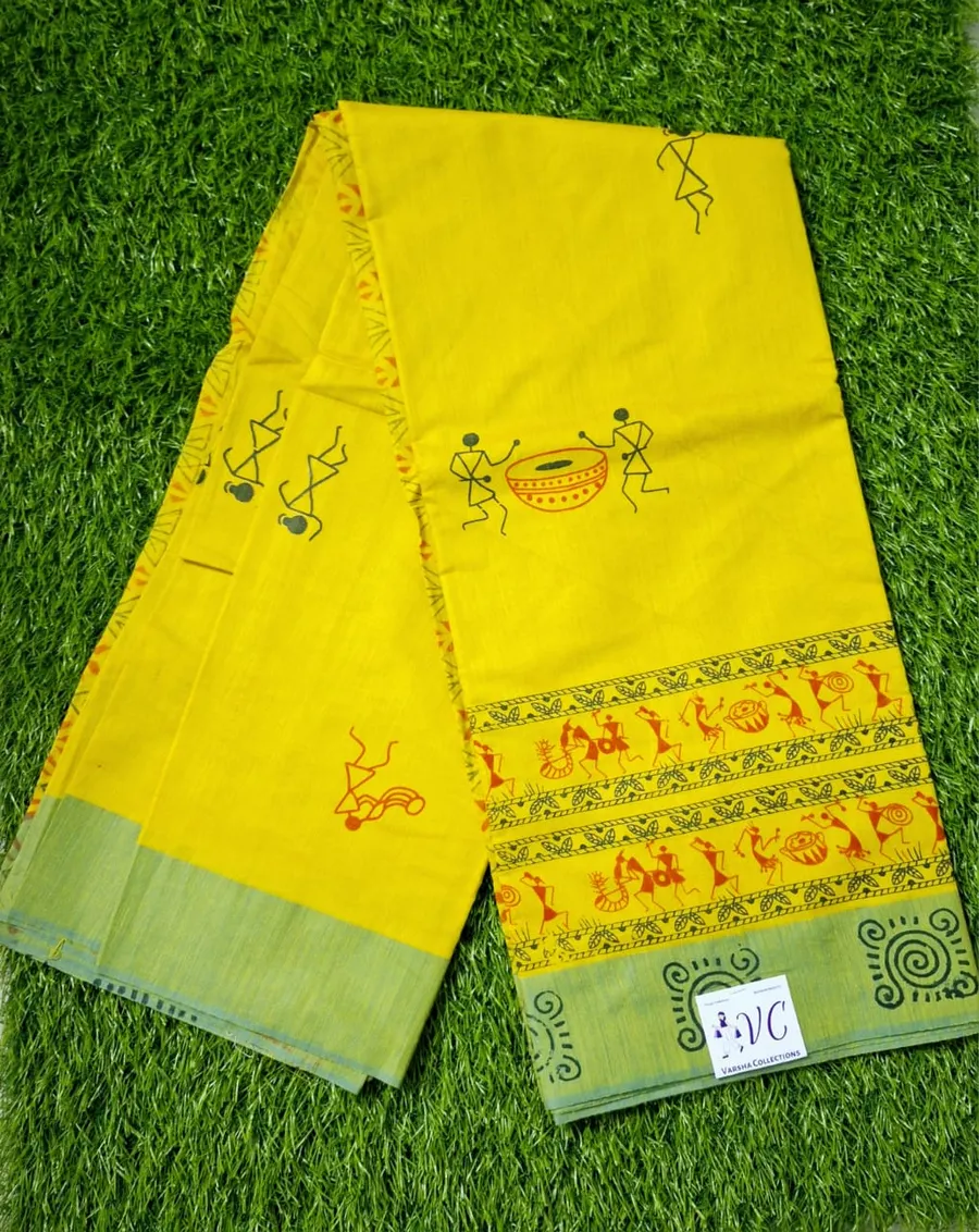 Soft Cotton Block Printed Saree